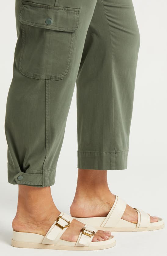 Shop Liverpool Los Angeles Utility Crop Cargo Pants In Moss Green