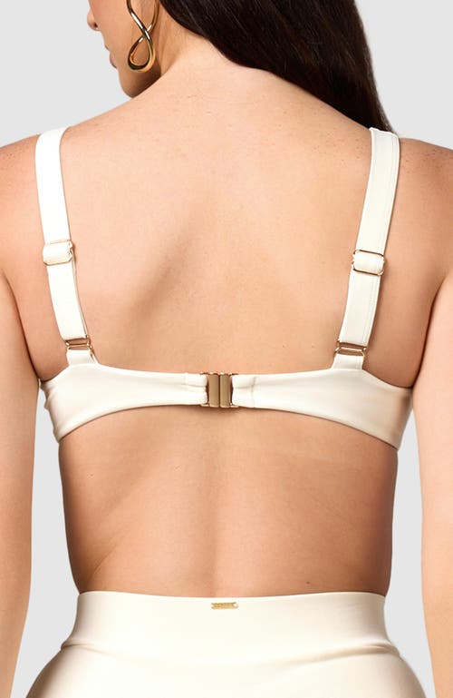 Mbm Swim Chance Bikini Top In Cream