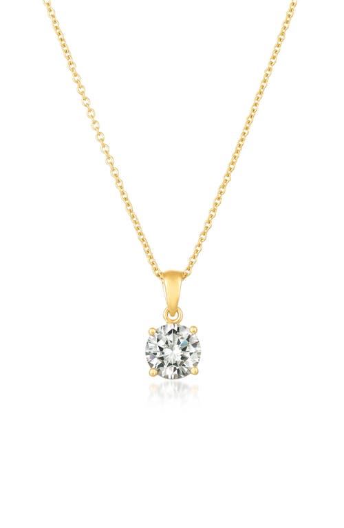Crislu Round Cubic Zirconia Pendant Necklace in 18Kt Yellow Gold at Nordstrom