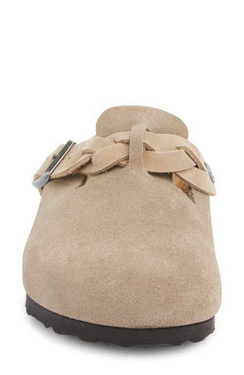 Shop Birkenstock Boston Braid Clog In Taupe