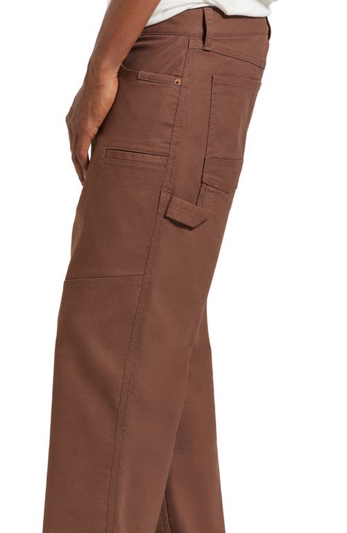 Shop Brixton Builders Flat Front Carpenter Pants In Pinecone Brown