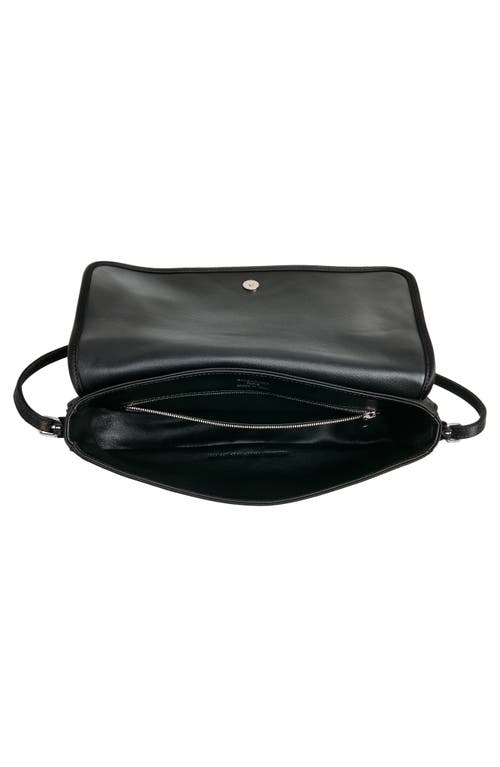 Shop Balenciaga Leopolda Satin Shoulder Bag In Black