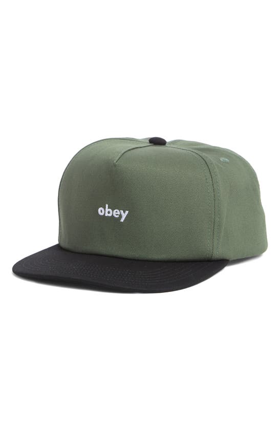 Shop Obey Case Colorblock Baseball Cap In Dark Cedar Multi