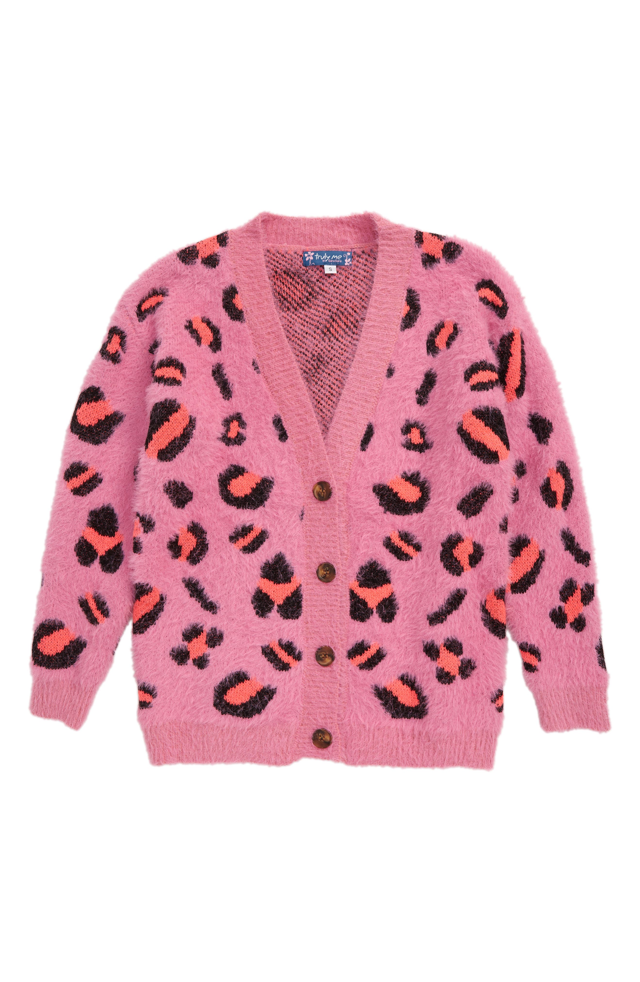 Truly Me Leopard Cardigan (Big Girls) Nordstrom