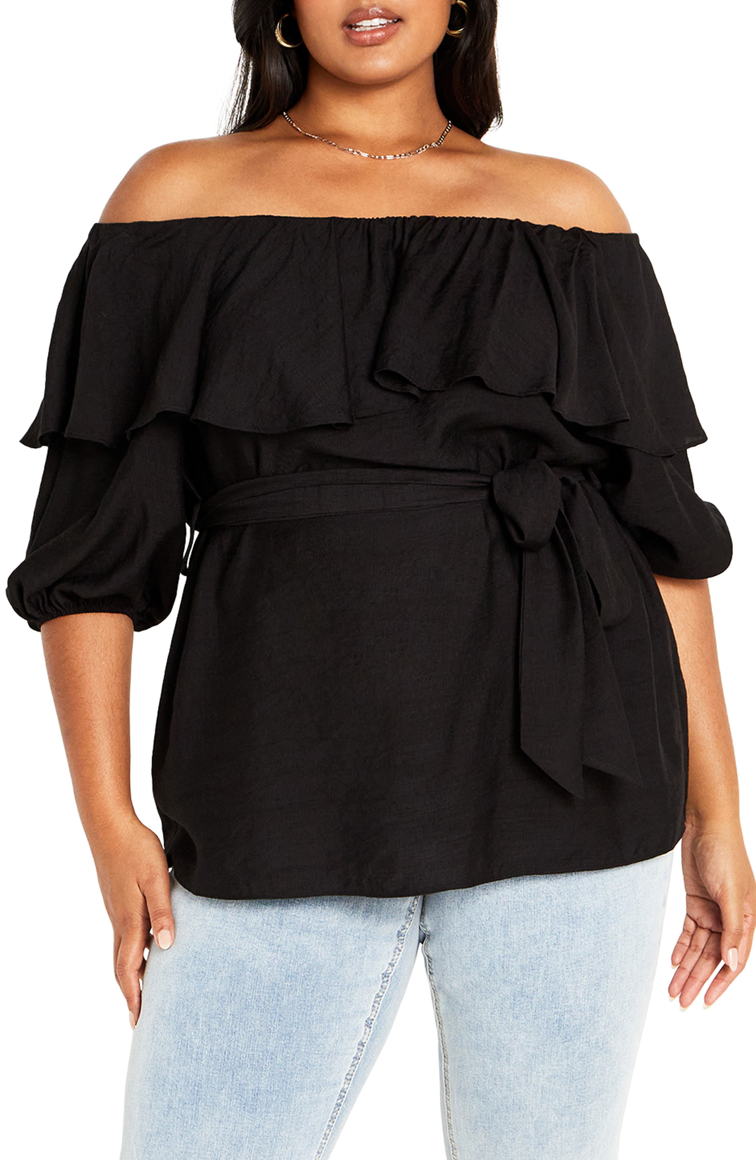 city chic off the shoulder top