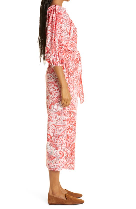 Mara Hoffman Fila Print Organic Cotton Dress In Red Multi