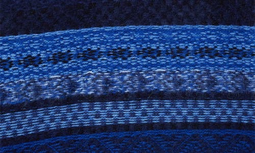 Shop Lacoste Pattern Stripe Wool Blend Sweater In Uib Cobalt/multico