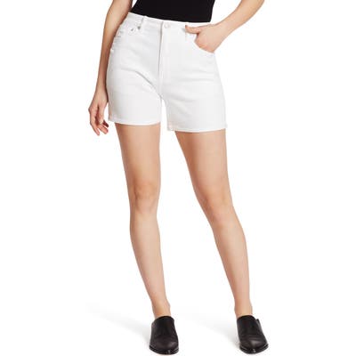 Ella Moss Cuff Midi Denim Shorts, White