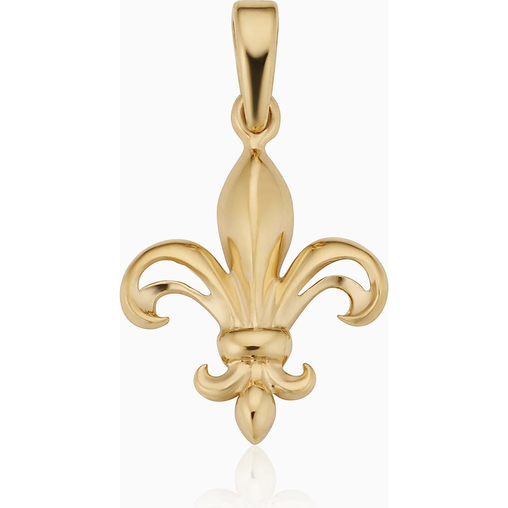 Oradina Women's 14k Yellow Gold Fleur De Lis Pendant Charm In Yellow Gold