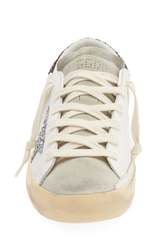 Shop Golden Goose Super-star Glitter Detail Low Top Sneaker In White/ice/silver