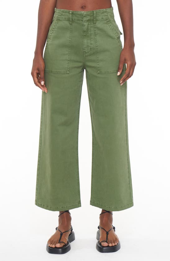 Pistola Sophia Stretch Cotton Ankle Wide Leg Pants In Basil