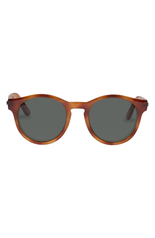 Le Specs Hey Macarena 50mm Round Sunglasses in Tort /Khaki Mono