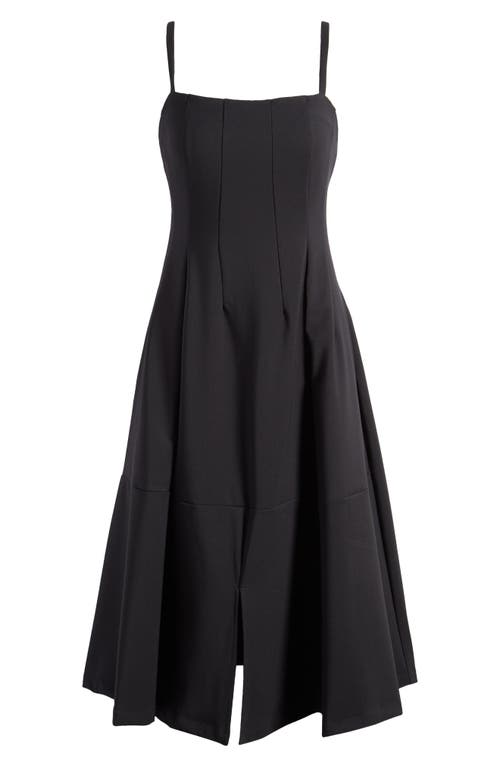 Shop Melloday Seam Detail Midi Dress In Black