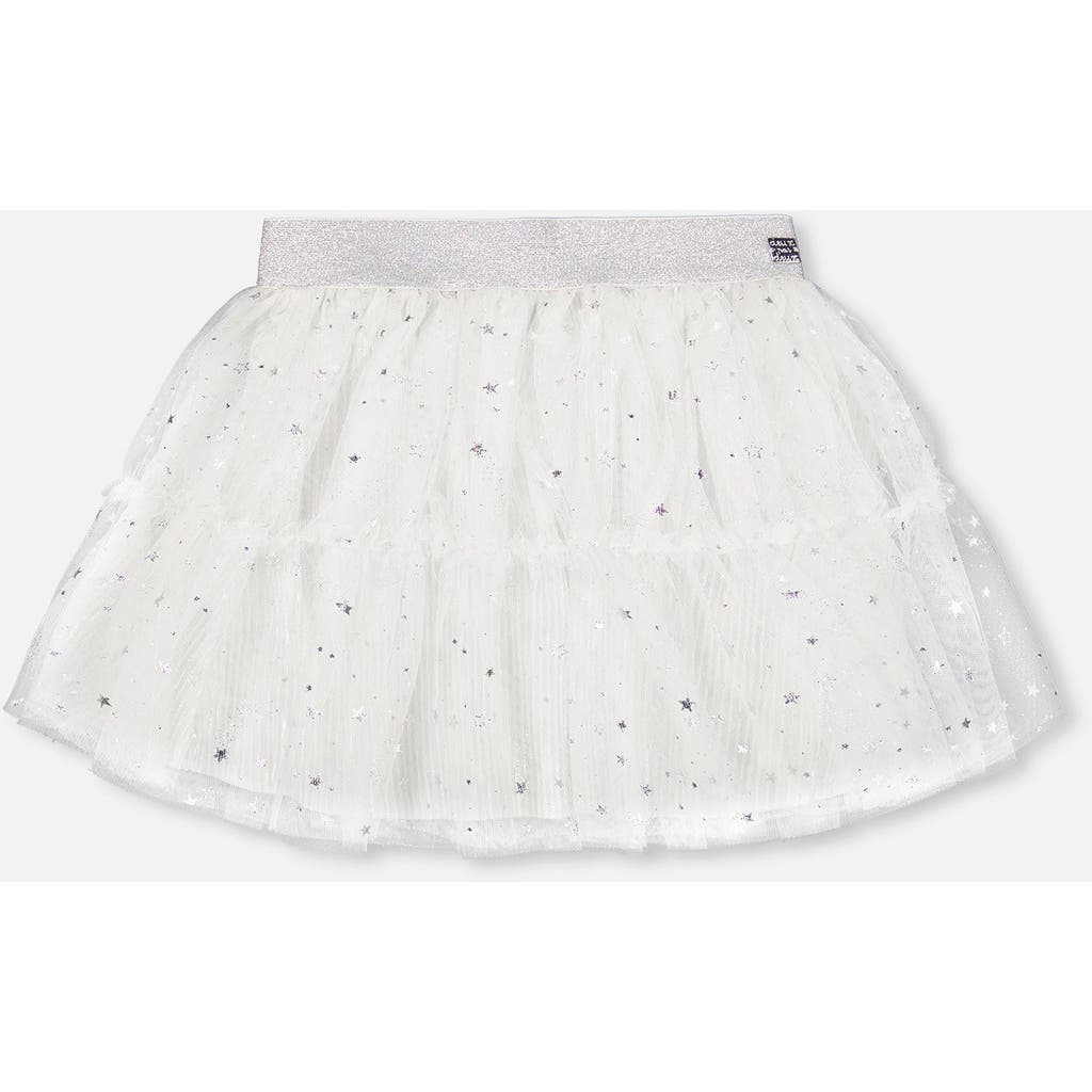 Deux Par Deux Girls' Glittering Tulle Skirt - Little Kid In Off White