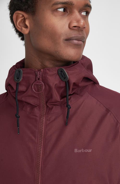 Shop Barbour Hooded Domus Water Resistant Jacket In Bordeaux