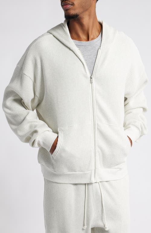 Shop Elwood Thermal Zip Hoodie In Vintage Snow Heather