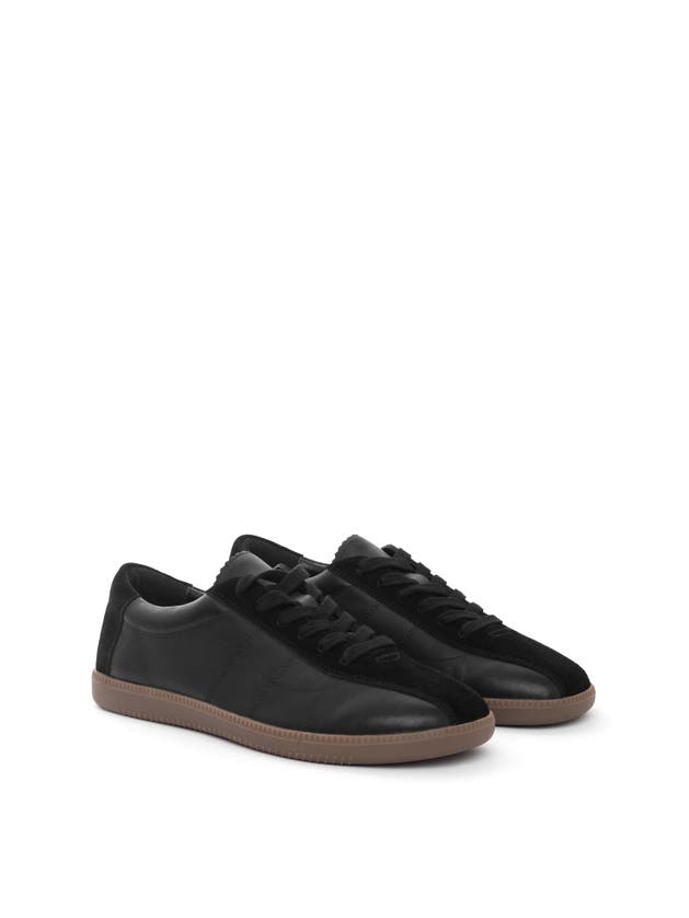 Maguire Simone White Sneaker In Black With Brown Outsole