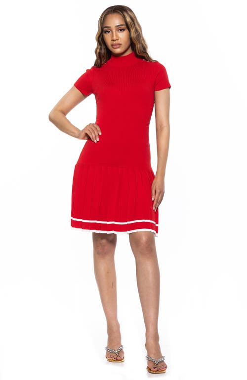 Alexia Admor Women's Devika Ribbed & Pleated Mini Dress In Red