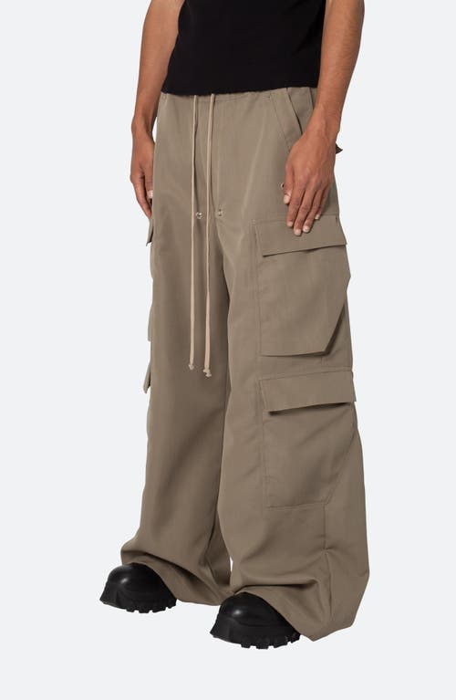 Shop Mnml Rave Oversize Double Cargo Pocket Pants In Olive