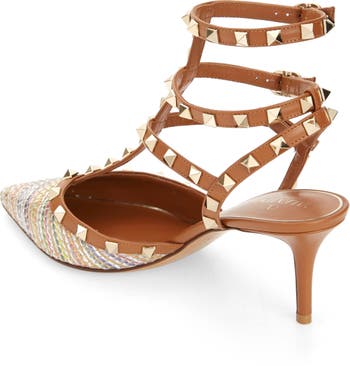 Valentino Garavani Rockstud Raffia Pump