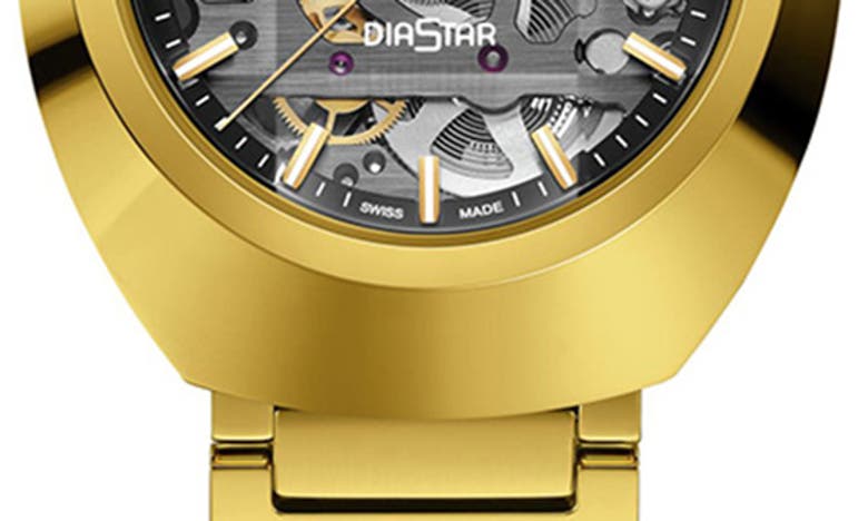 Shop Rado Diastar Original Skeleton Open Heart Automatic Ceramic Bracelet Watch, 38mm<br /><br />open Hea In Gold Yellow