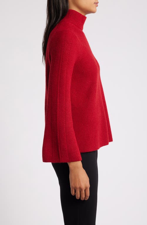 Shop Anne Klein Mock Neck Rib Sweater In Titian Red