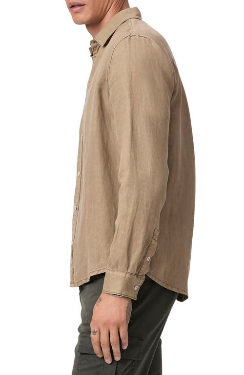 Shop Paige Peters Linen Blend Button-up Shirt In Vintage Dusty Trail