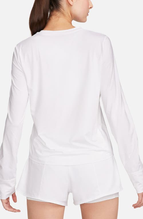 Nike Women's One Classic Dri-fit Long-sleeve Top In White/black