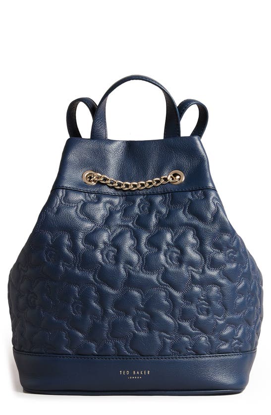 Ted Baker Ayssan Magnolia Quilted Leather Backpack In Blue