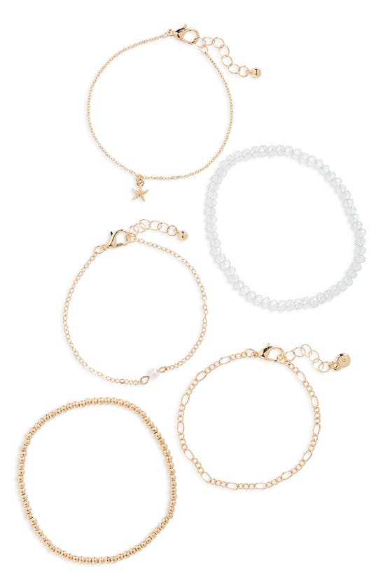 Shop Bp. Set Of 5 Bracelets In Goldhite