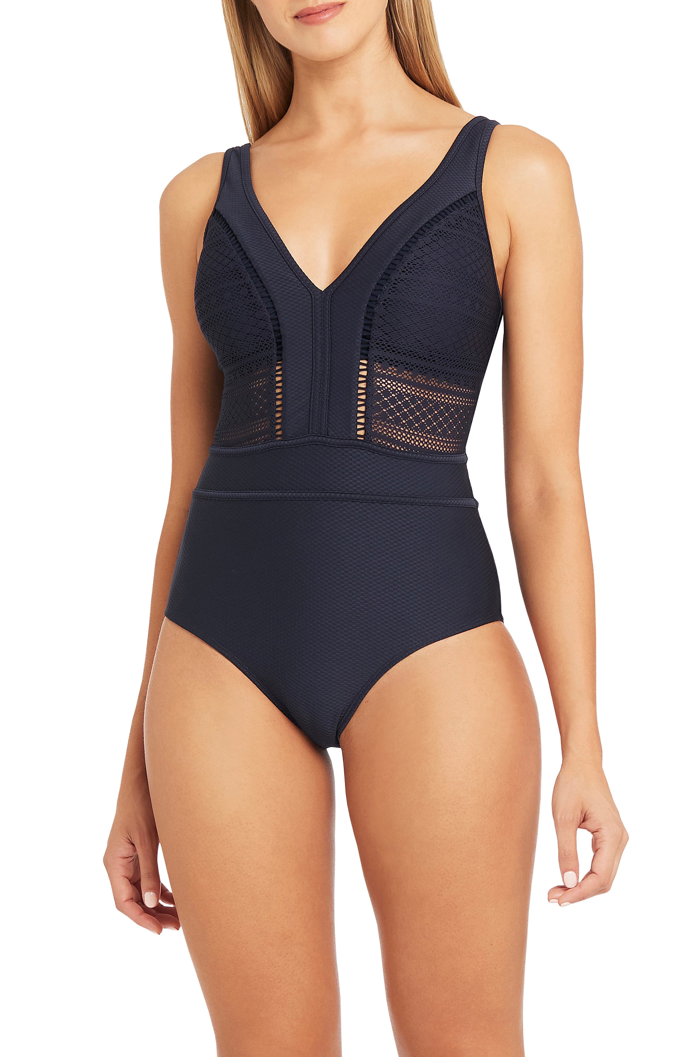 Sea Level Front Zip One Piece Swimsuit Nordstrom