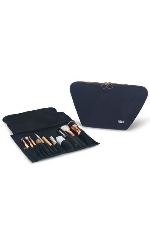 KUSSHI Vacationer Makeup Brush Organizer in Classic Navy/Pink at Nordstrom