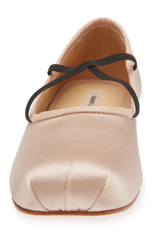 Shop Sandy Liang Crisscross Strap Ballet Flat In Ballet Satin