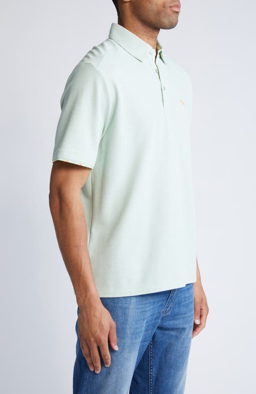 Shop Tommy Bahama Cocktail Mixer Islandzone® Five O'clock Performance Polo In Light Wasabi Heather