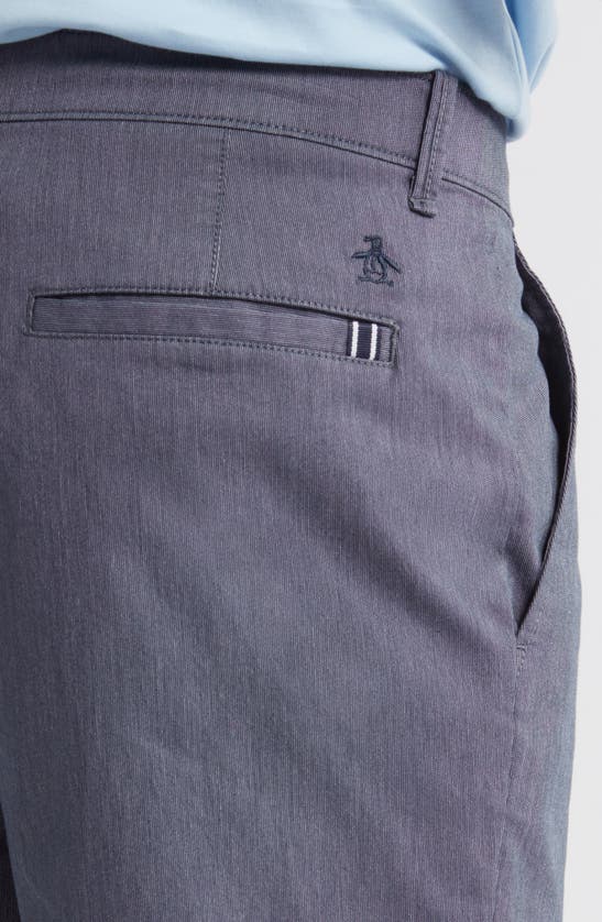 Shop Original Penguin 8-inch Flat Front Stretch Chino Shorts In Dark Sapphire