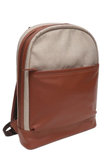 Boconi Recycled Polyester & Leather Backpack In Brown