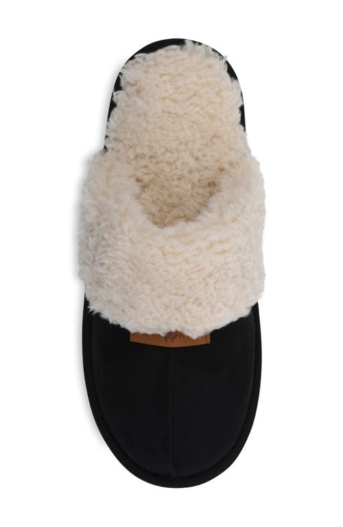 Gaahuu Faux Suede & Faux Shearling Lined Slipper In Black