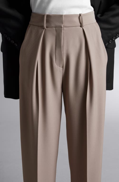 Shop & Other Stories Tailored Tapered Trousers In Khaki Dusty