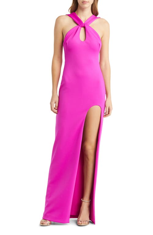 Black Halo Taya Gown in Vibrant Pink