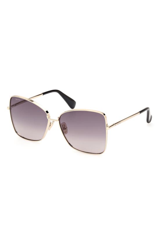 Shop Max Mara Menton1 59mm Sunglasses In Gold / Gradient Smoke