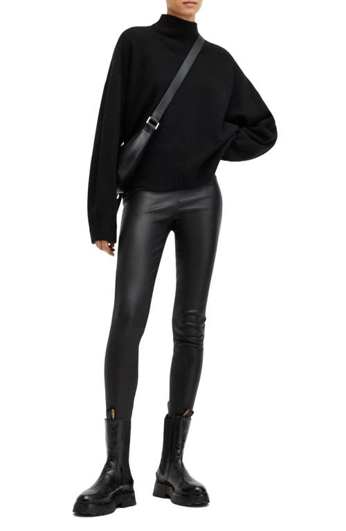 Shop Allsaints Asha Oversize Mock Neck Sweater In Black