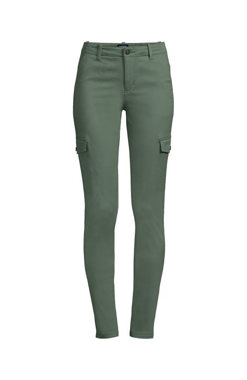 Shop Lands' End Mid Rise Slim Cargo Chino Pants In Lily Pad Green