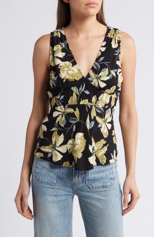 Shop Treasure & Bond Floral Peplum Tank In Black Via Floral