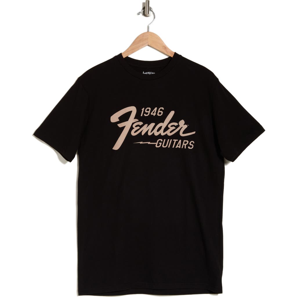 American Needle Fender Cotton Graphic T-shirt In Black
