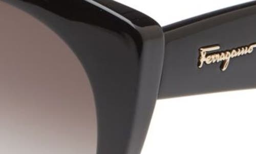 Ferragamo Classic 54mm Gradient Cat Eye Sunglasses In Black/grey Gradient