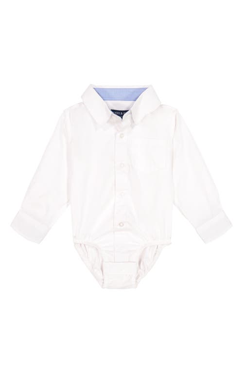 Andy & Evan Button-Up Long Sleeve Bodysuit Natural at Nordstrom,