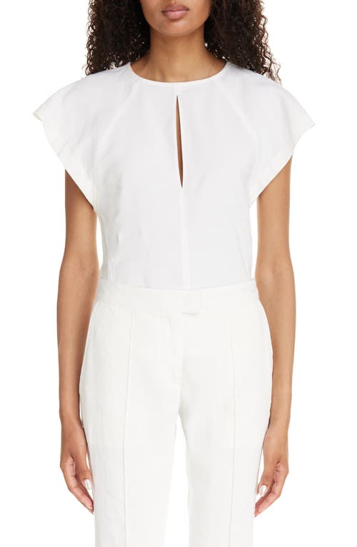 Isabel Marant Mustee Cutout Hemp Blend Top White at Nordstrom, Us