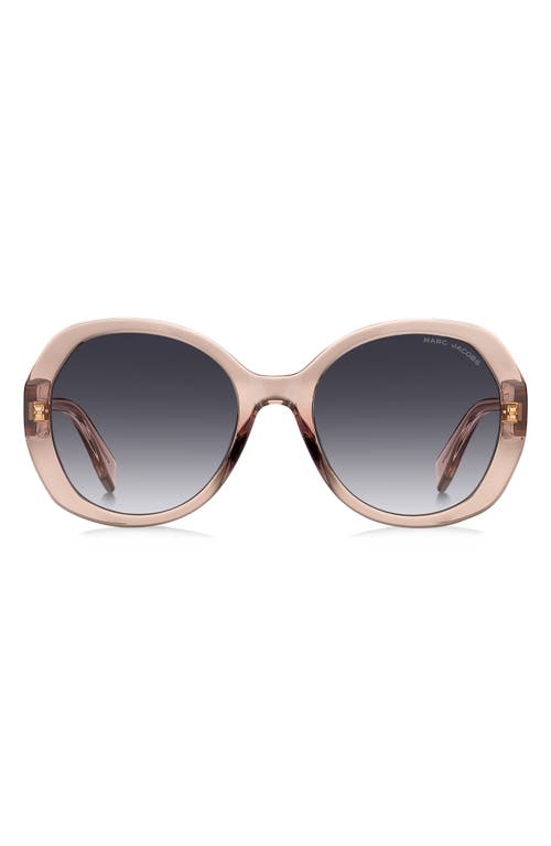 Marc Jacobs Marc 763s Acetate Oval Sunglasses In Beige/dark Grey Sf