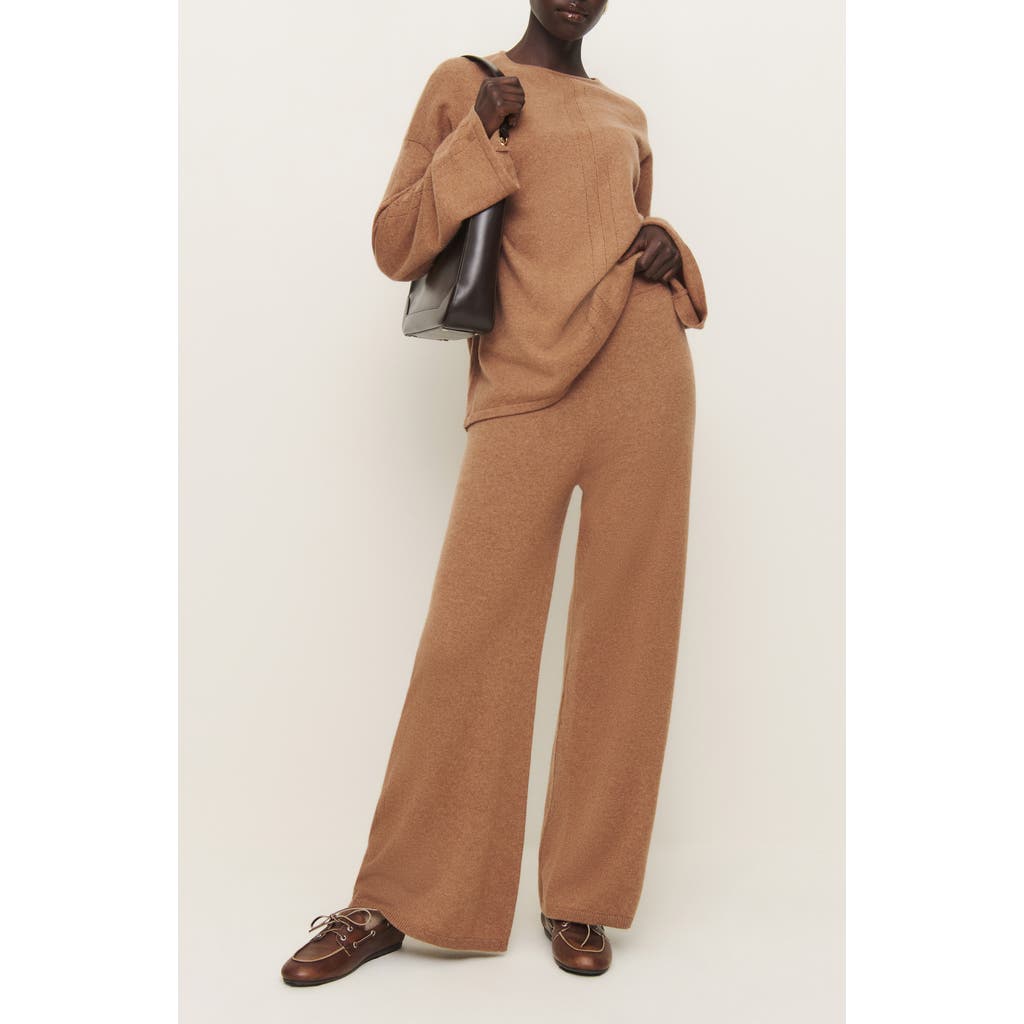 Reformation Silver Lining Cashmere Two Piece In Camel
