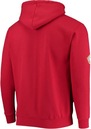 Men's Stitches Red Atlanta Braves Pullover Sweatshirt